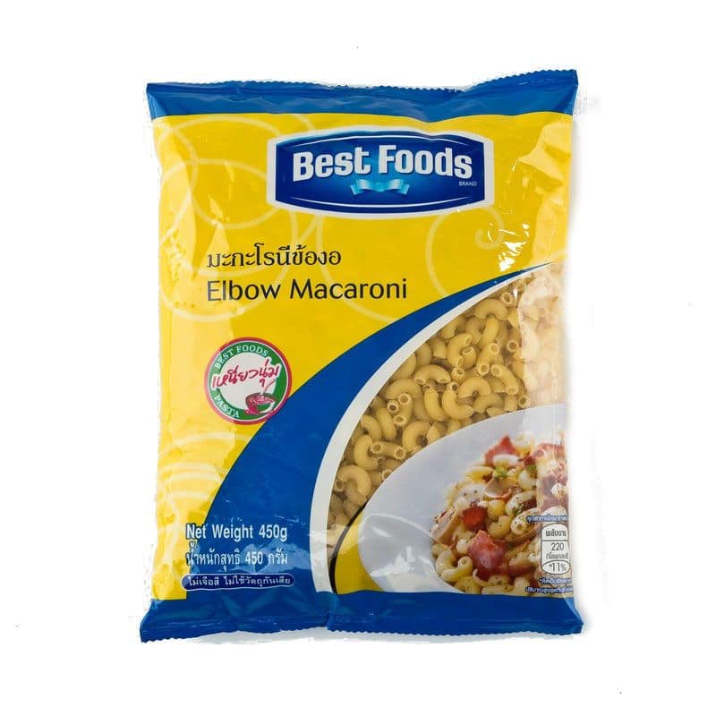 Best Foods Elbow Macaroni 450g. เบสท์ฟู้ดส์ มักกะโรนีรูปข้องอ 450กรัม 1
