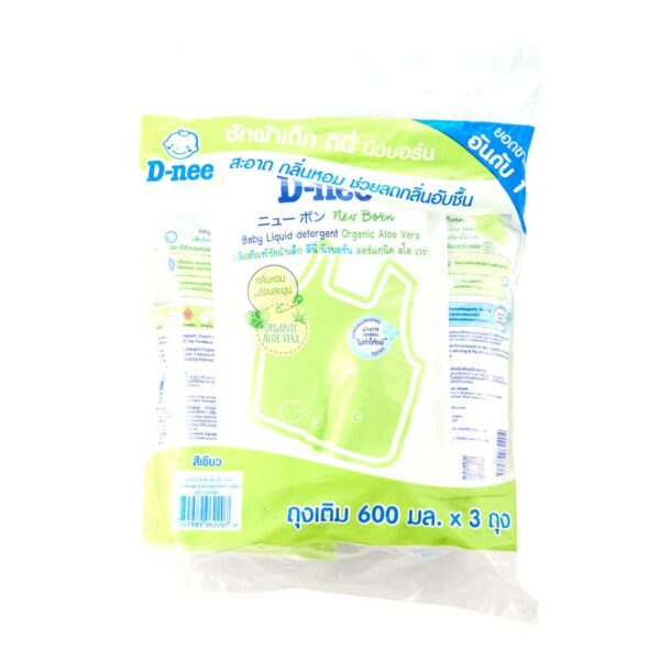 D-NEE BABY LIQUID DETERGENT 600 ml*3 pack. ดีนี่ นิวบอร์น ผลิตภัณฑ์ซักผ้าเด็ก 600มล. แพ็ค3