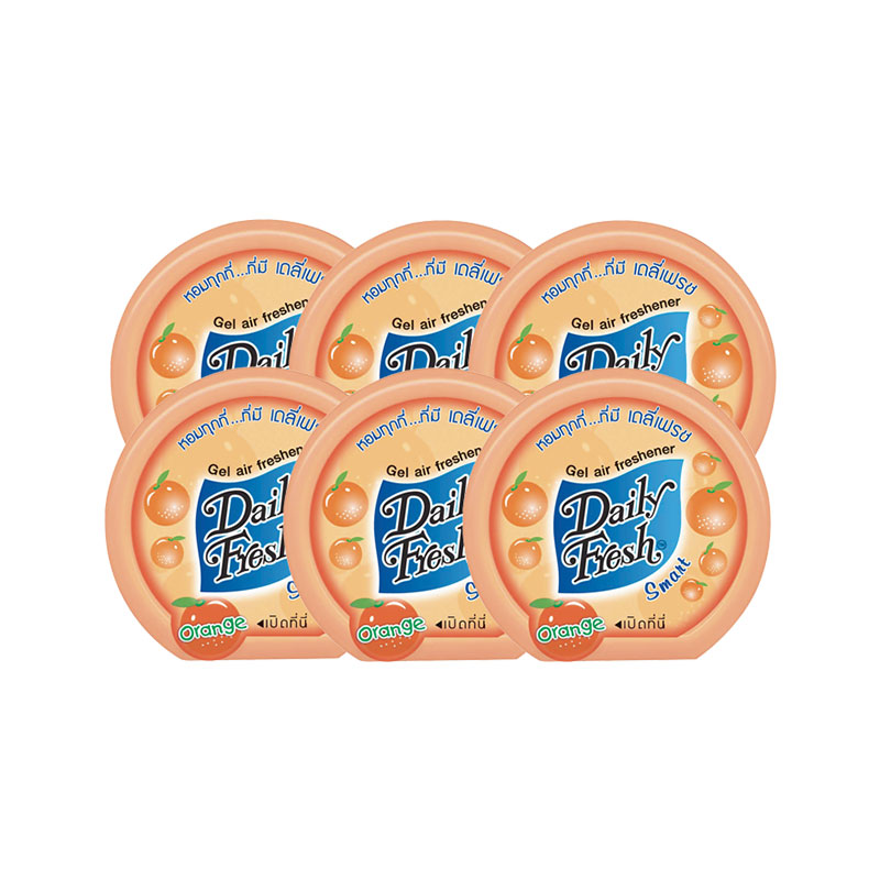 Daily Fresh Air Freshener Gel Orange 60g.×Pack6 เดลี่เฟรช เจลน้ำหอมปรับอากาศ กลิ่นส้ม 60กรัม×แพ็ค6 1