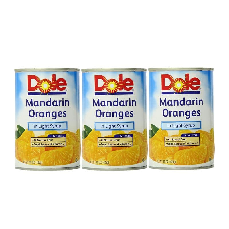 Dole Mandarin Orange in SyrupJ 425g.×3 โดล ส้มแมนดารินในน้ำเชื่อม 425กรัมx3 1
