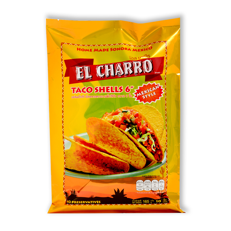El Charro Taco Maxican Style 165g. เอล ชาร์โร แผ่นแป้งข้าวโพดทอดกรอบแม็กซิกัน 165กรัม 1