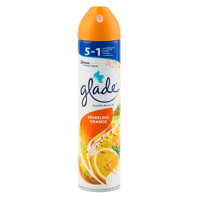 Glade Air Freshener Spray Sparkling Orange 320 ml. เกลด สเปรย์ปรับอากาศกลิ่นส้ม 320มล.×แพ็ค3 1