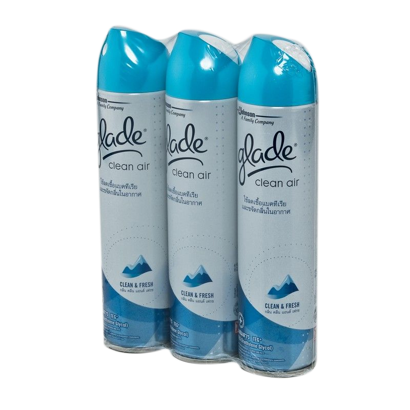 Glade Spray CleanFreshJ 320ml.×3 เกลด สเปรย์ปรับอากาศกลิ่นคลีนเฟรช 320มล.x3 1