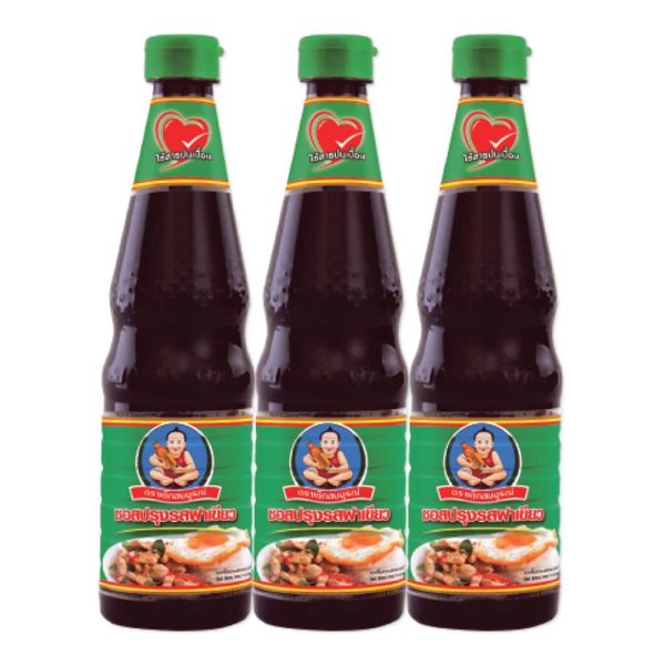 Healthy Boy Seasoning Sauce 600ml.×Pack3 ภูเขาทอง ซอสปรุงรสฝาเขียว 600มล.×แพ็ค3