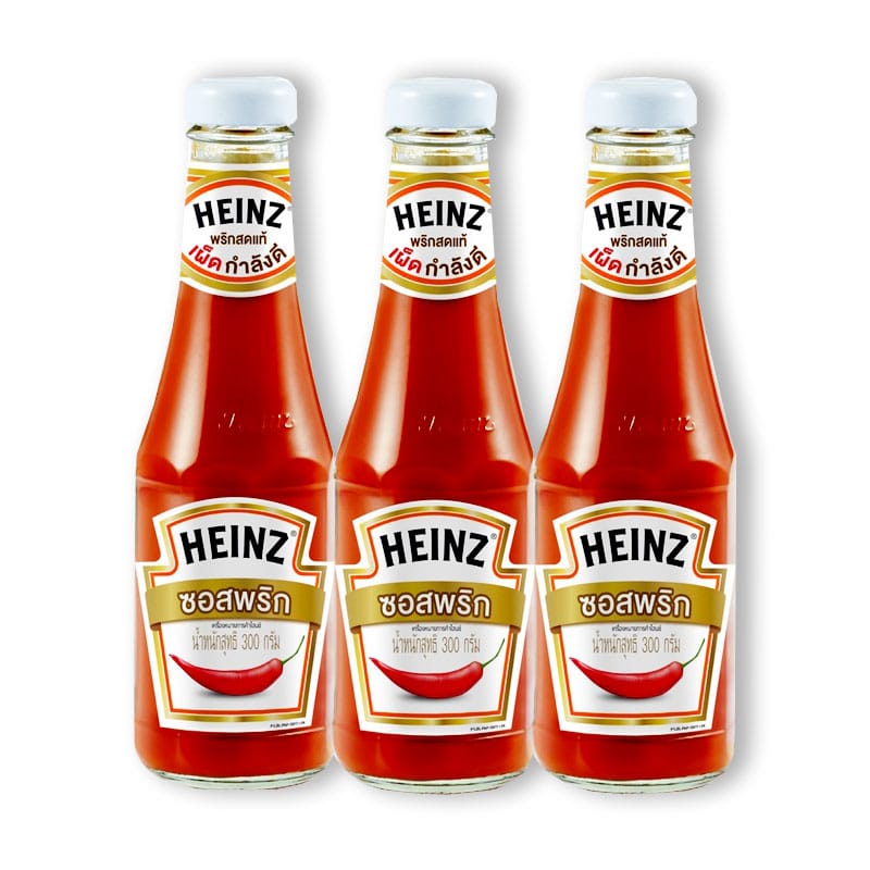 Heinz Chilli SauceJ 300g.×3 ไฮนซ์ ซอสพริก 300กรัมx3ขวด 1