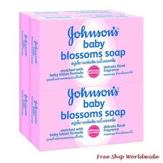Johnson's Baby Blossom Soap(Pink) 75g. Pack4 จอห์นสัน สบู่เด็ก(สีชมพู) 75กรัม แพ็ค4