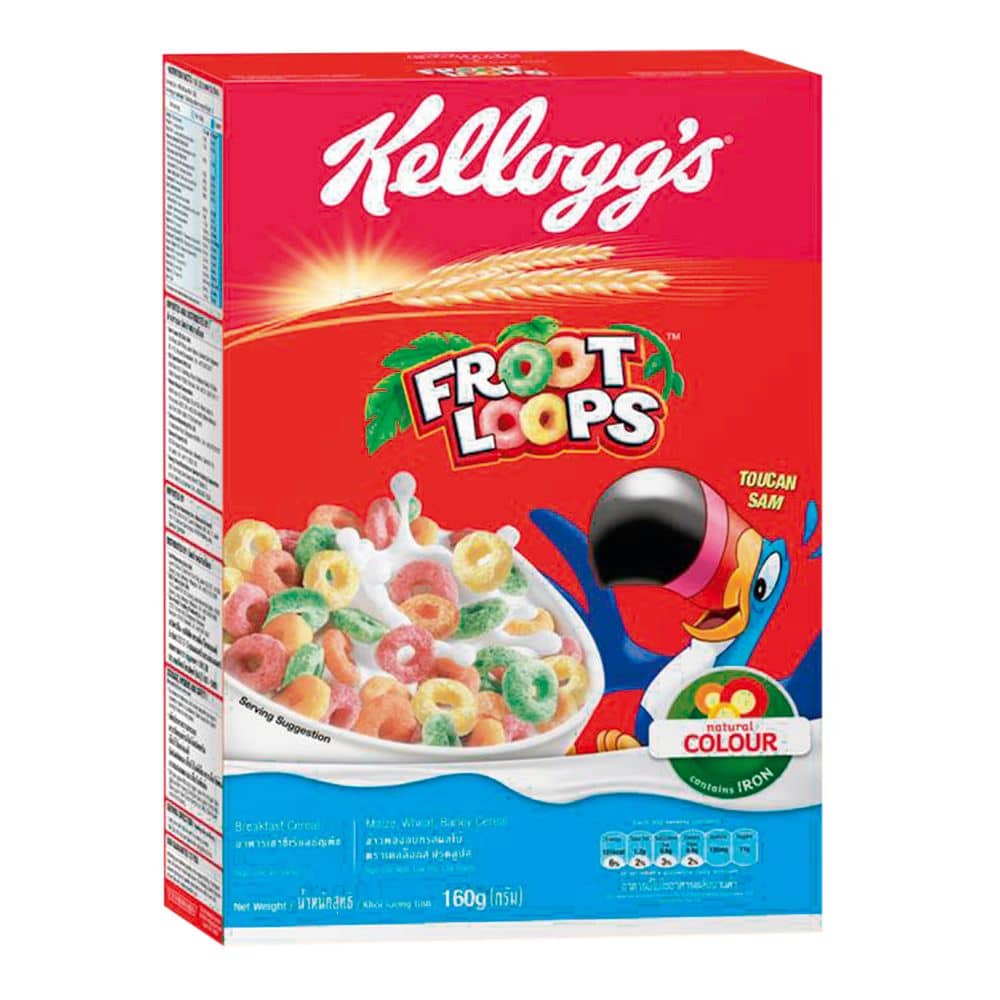 Kelloggs Cereal Froot LoopsJ 160g. เคลล็อกส์ ซีเรียล ฟรุทลูป 160กรัม 1