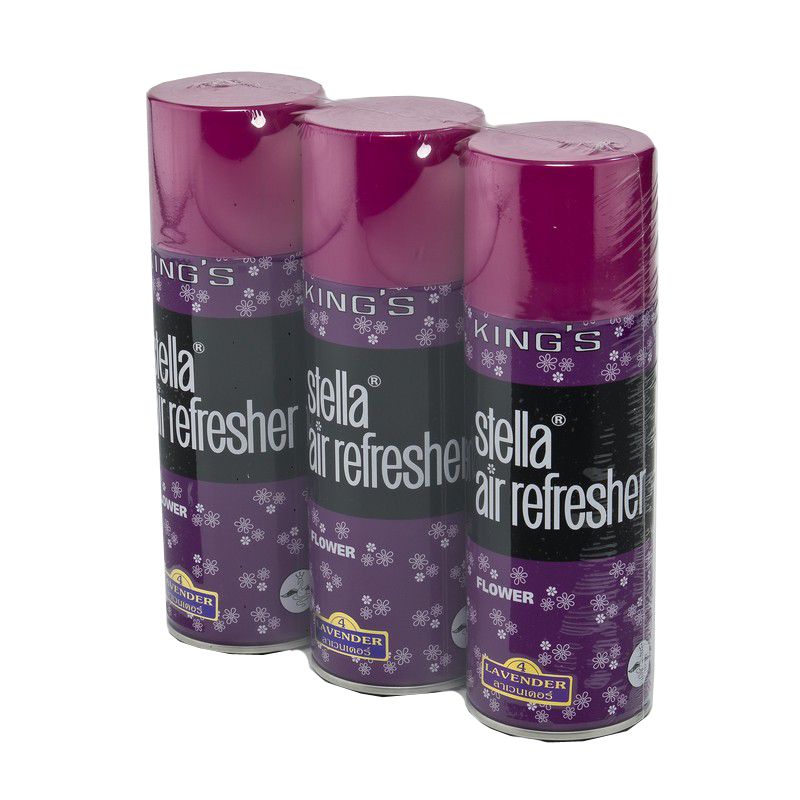 Kings Stella Air Freshener Lavender 350ml.×Pack3 คิงส์สเตลล่า สเปรย์ปรับอากาศกลิ่นลาเวนเดอร์ 350มล.×แพ็ค3 1
