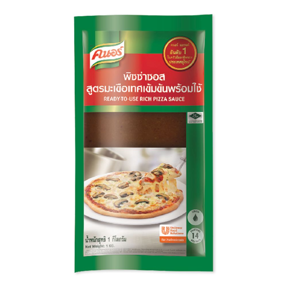 Knor Tomato Sauce Pizza 1kg. คนอร์ ซอสพิซซ่าสูตรมะเขือเทศเข้มข้น 1กก. 1