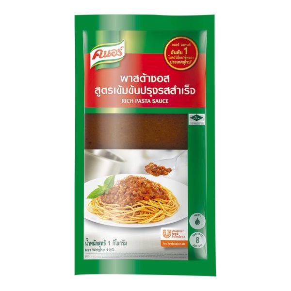 Knorr Selections Rich Pasta Sauce 1kg. คนอร์ซีเล็คชั่นส์ พาสต้าซอสสูตรเข้มข้นปรุงรสสำเร็จ 1กก.