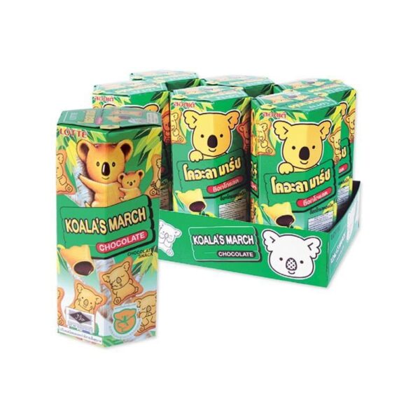 Koala's March Biscuit Chocolate 37g.×6pcs. โคอะลา มาร์ช บิสกิตสอดไส้รสช็อกโกแลต 37กรัม×6ชิ้น