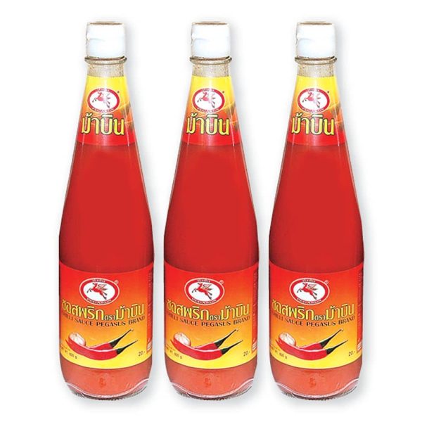 Mabin Brand Chilli Sauce 640g.×Pack3 ตราม้าบิน ซอสพริก 640กรัม×แพ็ค3