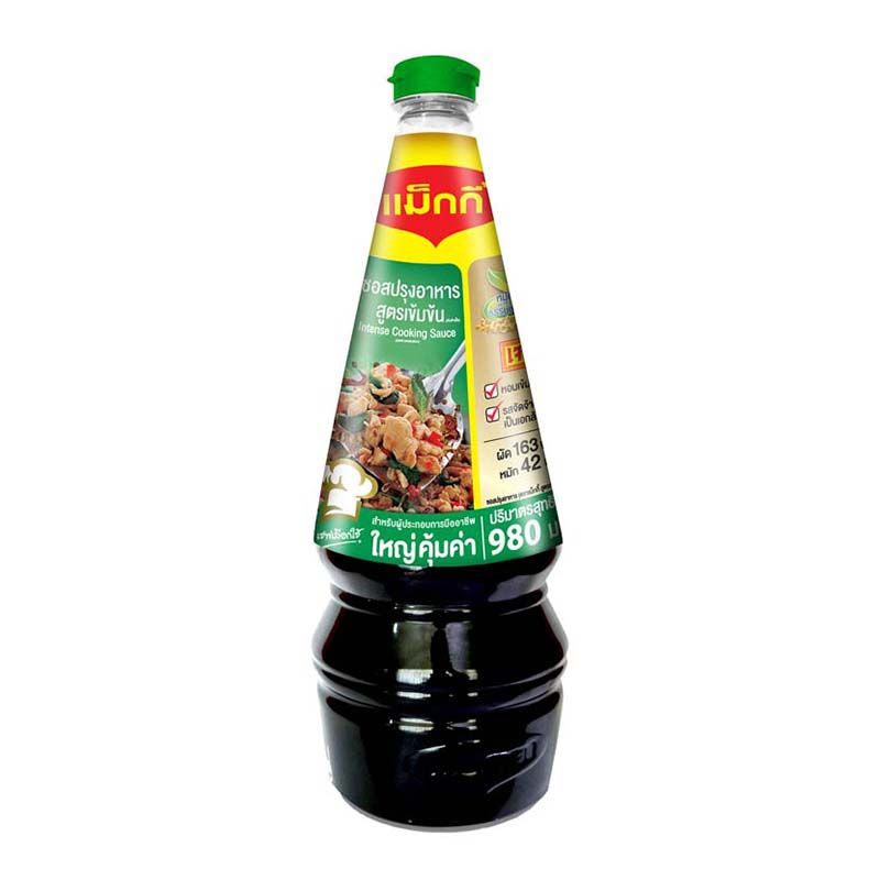 Maggi Cooking Sauce Concentrated Formula Green Cap 980ml.×Pack3 แม็กกี้ ซอสปรุงรสสูตรเข้มเข้าเนื้อ 980มล.×แพ็ค3 1