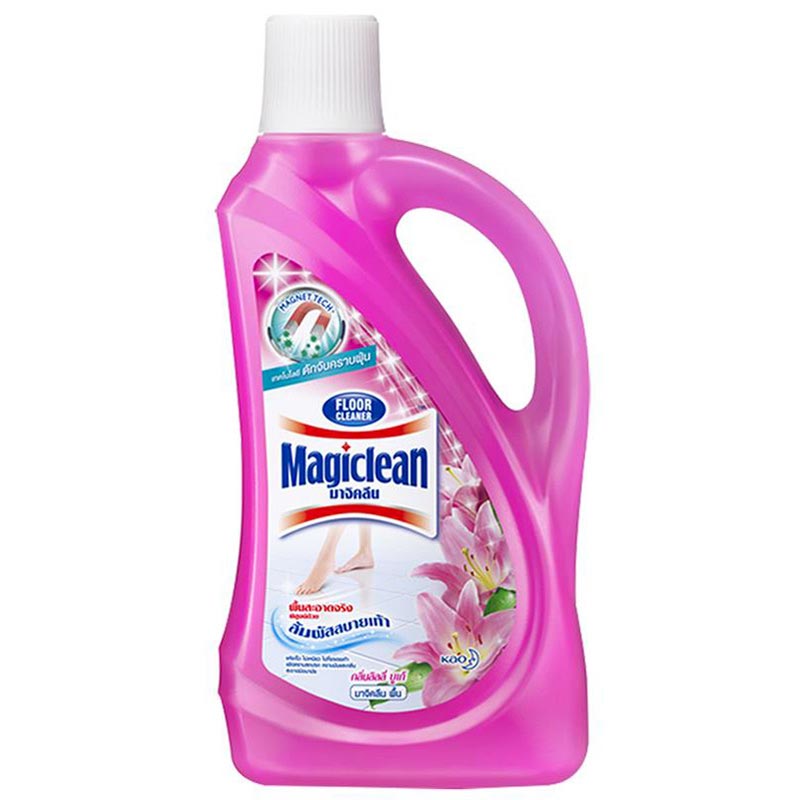 Magiclean Floor Cleaner Liquid Lilly BouquetPink1800 ml.มาจิคลีน น้ำยาทำความสะอาดพื้น กลิ่นลิลลี่บูเก้ สีชมพู 1800มล. 1