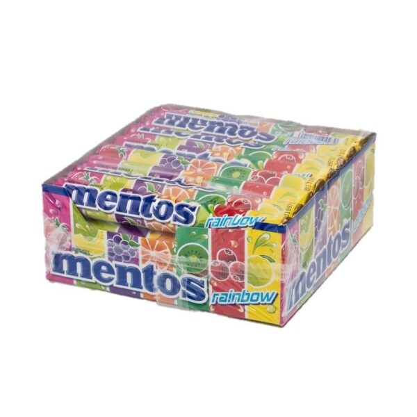 Mentos Candy Rainbow flavor 37g×24pcs. เมนทอส ลูกอมเรนโบว์ 37กรัม×24ชิ้น