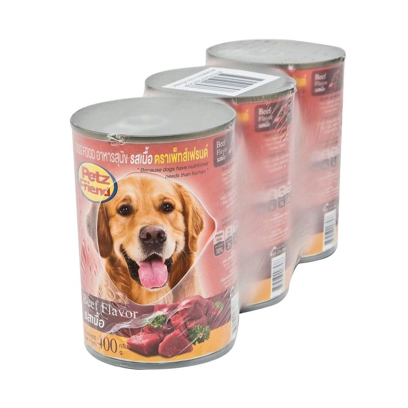 Petz Frien USd Beef Flavored Dog Food 400 g.3 cans 1