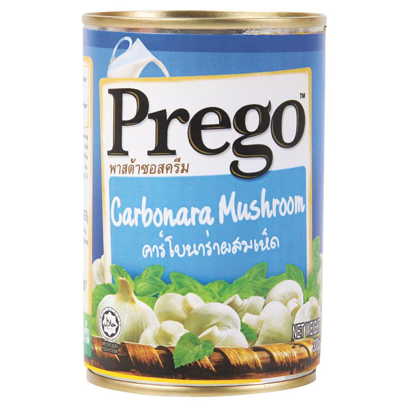 Prego Carbonara Mushroom Sauce 300g. พรีโก้ ซอสสปาเก็ตตี้ชนิดครีมผสมเห็ด 300กรัม 1