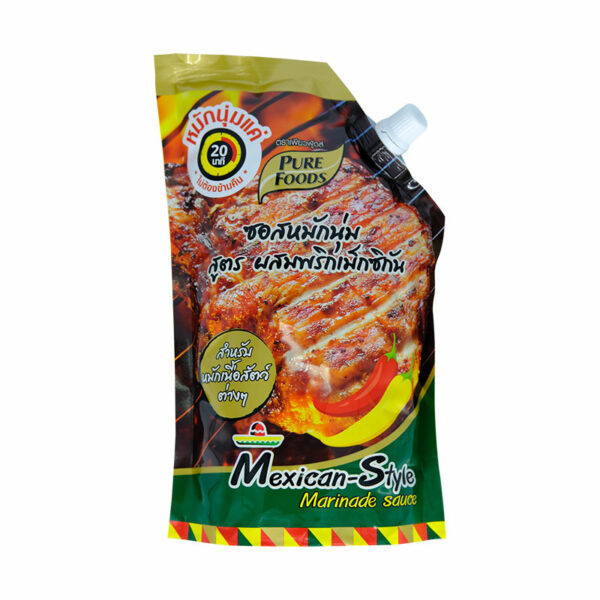 Pure Foods Mexican-Style Marinade Sauce 1000g. เพียวฟู้ดส์ ซอสหมักนุ่มสูตรผสมพริกเม็กซิกัน 1000กรัม