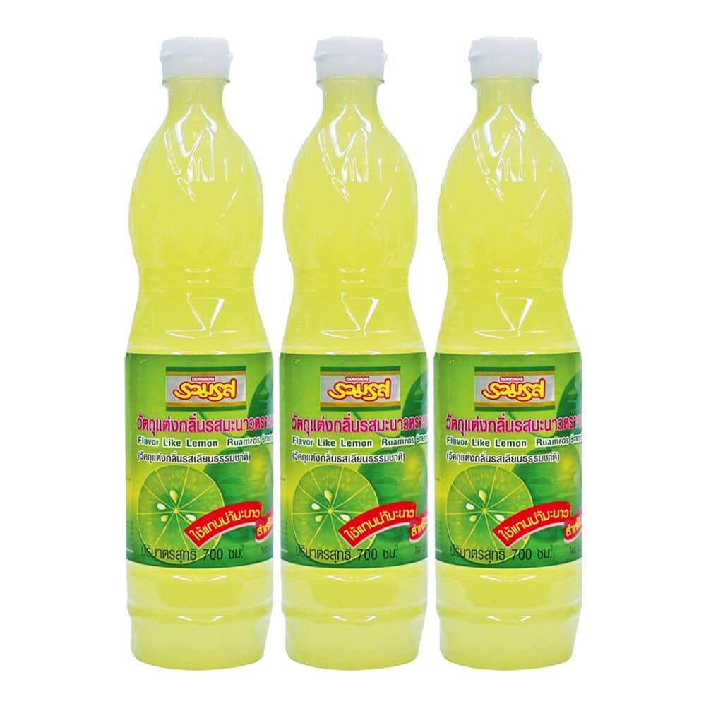 Roamros Lime Juice 700ml.×Pack3 รวมรส น้ำมะนาว 700มล.×แพ็ค3 1