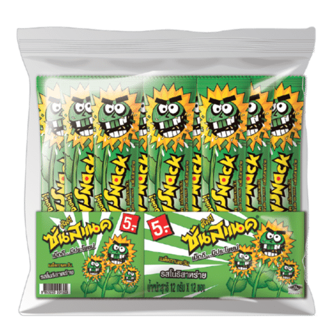 Sunsnack Dunk Sunflower Coated Seaweed Flavour 12g.×12pcs. ซันสแนค เมล็ดทานตะวันเคลือบธัญพืชอบกรอบ รสสาหร่าย 12กรัม×12ซอง