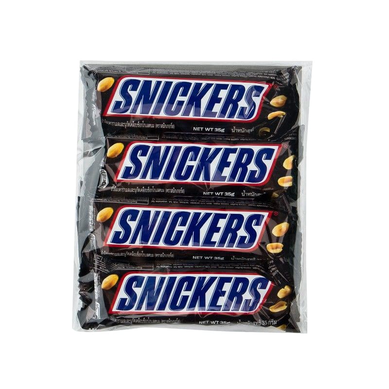 Snickers ChocolateJ 35g.×4 สนิกเกอร์ ช็อกโกแลต 35 กรัม×4ห่อ 1