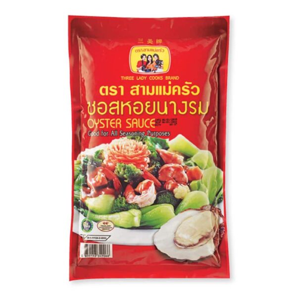 Three Lady Cook Brand Oyster Sauce 100g. สามแม่ครัว ซอสหอยนางรม 1000กรัม