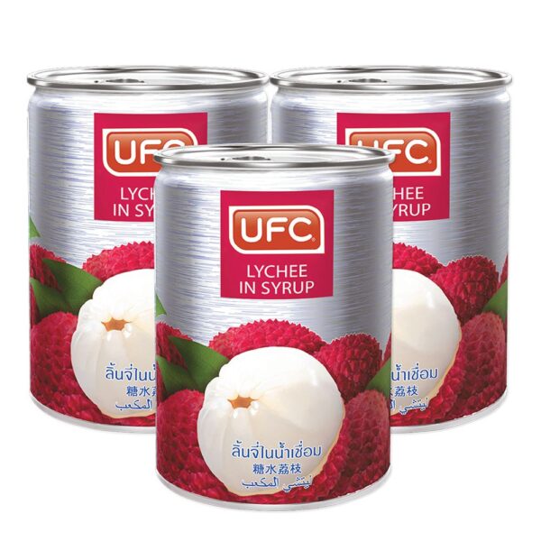 UFC Lychee in Syrup(J) 565g.×3 ยูเอฟซี ลิ้นจี่ในน้ำเชื่อม 565กรัมx3กระป๋อง