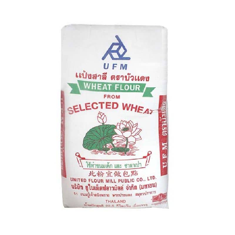 UFM Red Lotus Brand Wheat Flour 22.5kg. บัวแดง แป้งสาลี 22.5กิโลกรัม 1