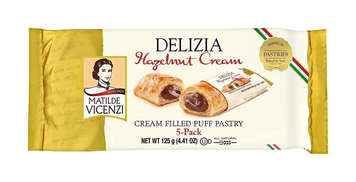 Vicenzi Delizia Hazelnut Cream Puff 125g วิเชนซี พัฟฟ์ไส้ครีมช็อคโกแลต 125กรัม 1