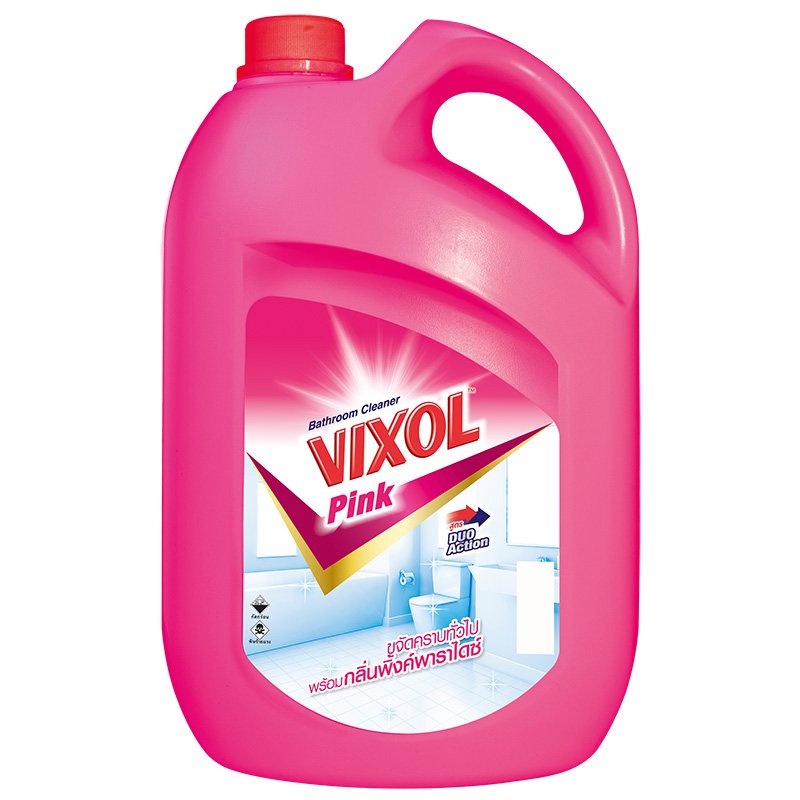 Vixol Bathroom Cleaner Pink 3500ml. วิกซอล น้ำยาล้างห้องน้ำสำหรับคราบติดแน่น สีชมพู 3500มล. 1