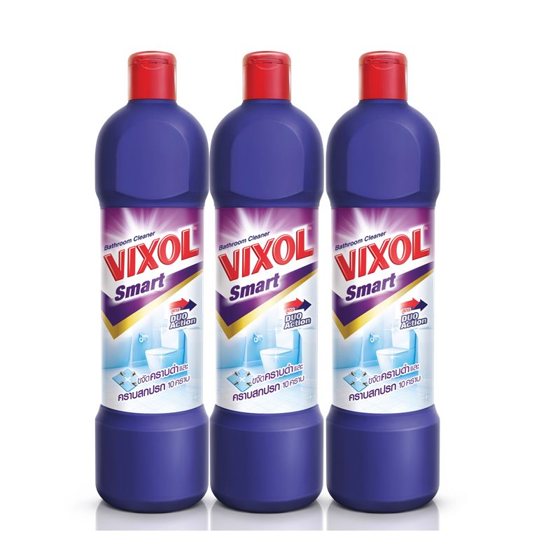 Vixol Bathroom Cleaner Purple 900ml.×Pack3 วิกซอล น้ำยาล้างห้องน้ำ สีม่วง 900มล.×แพ็ค3 1