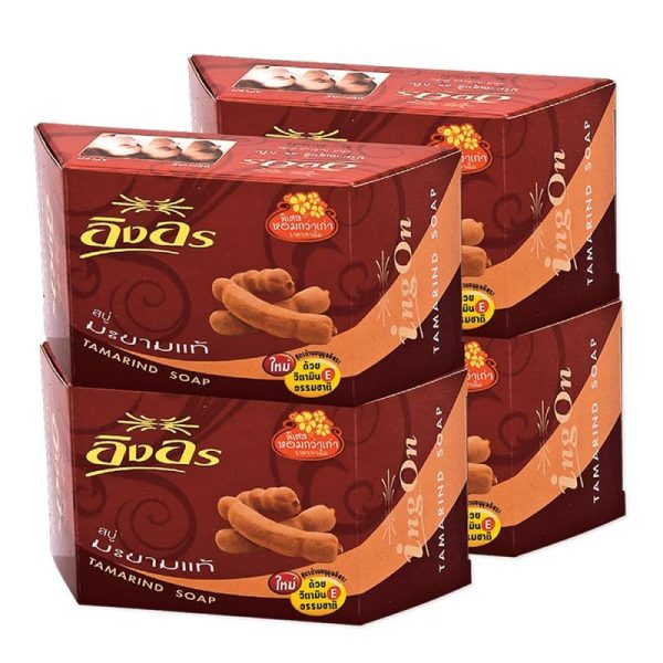 Ing On Tamarind Soap 85g.×pack4 อิงอร สบู่มะขาม 85กรัม×แพ็ค4