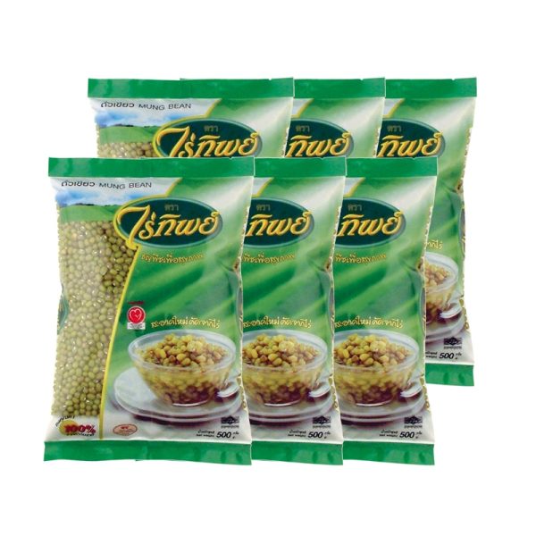 Raitip Mung Bean 500g.×6 ไร่ทิพย์ถั่วเขียว 500กรัม×6ชิ้น